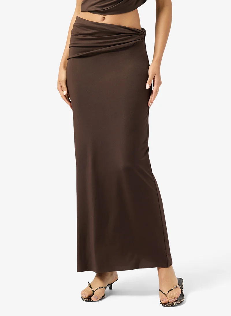 Ginger  Draped Fitted Top & Skirt Coord Set for Women | Best Price UAE